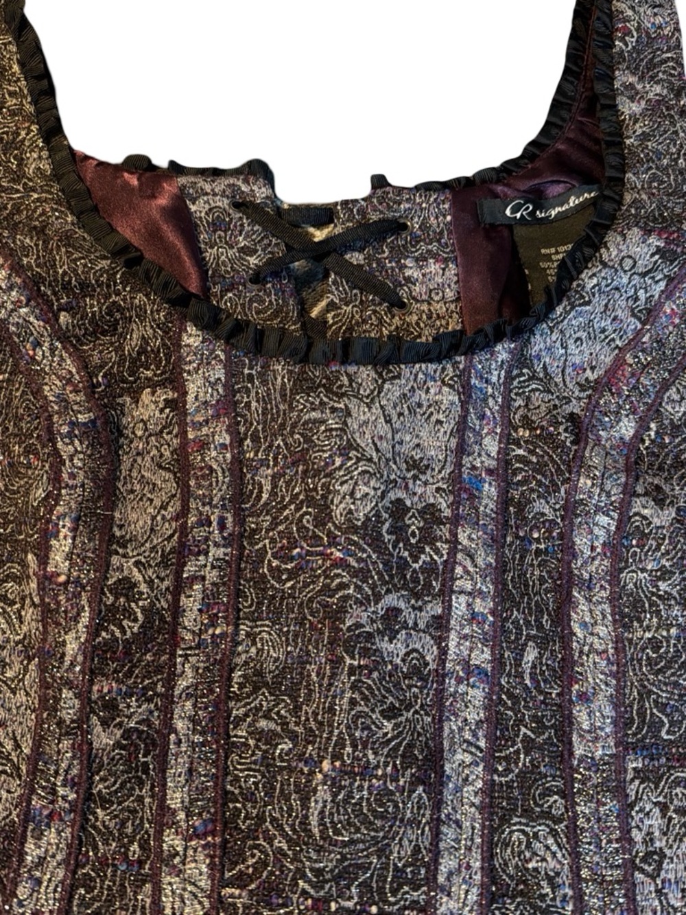 Floral Vintage, Cottagecore, structured, tapestry/medievil, brocade corset top S - Picture 3 of 9